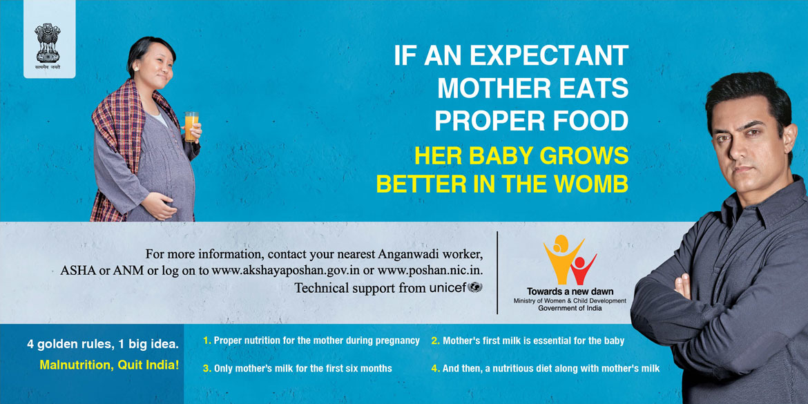 If an expectant mother eats proper food, her baby grows better in the womb.